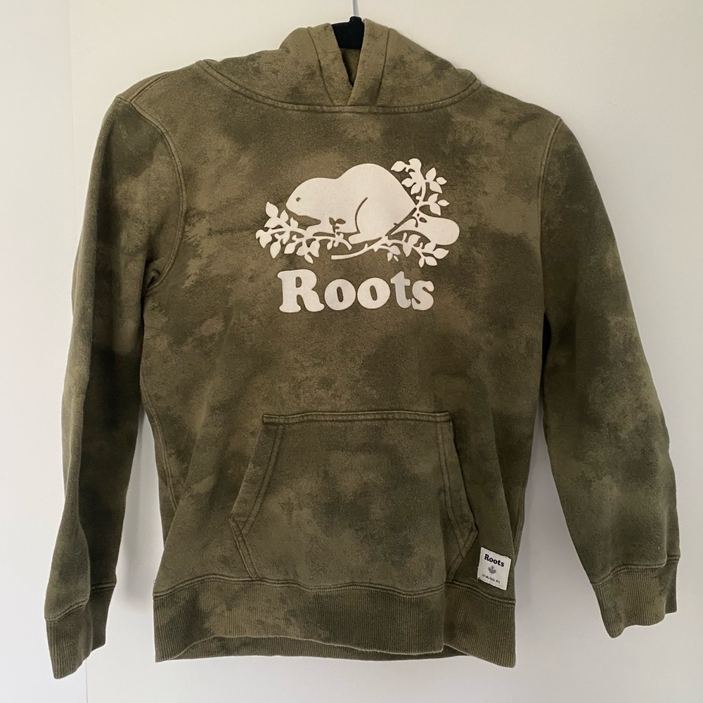 Boys Green Faded Roots Hoodie